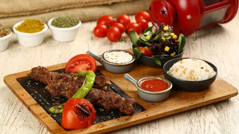 urfa kebab on table
