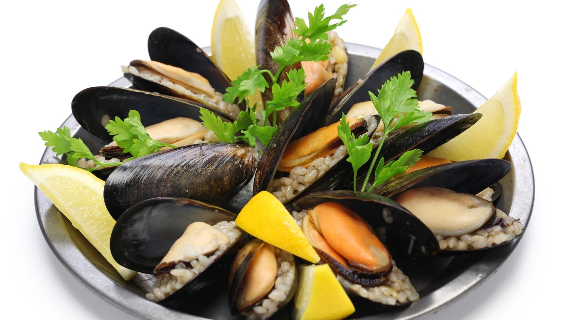 stuffed mussels on plate